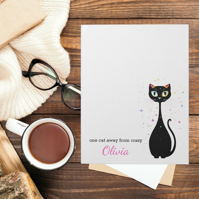 Personalized Cool Kitty Cat Modern Minimalist  Notepad (Creator Uploaded)
