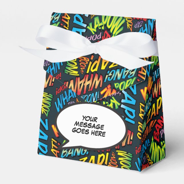 Personalized Cool Modern Trendy Comic Book Fun Favor Box (Front Side)