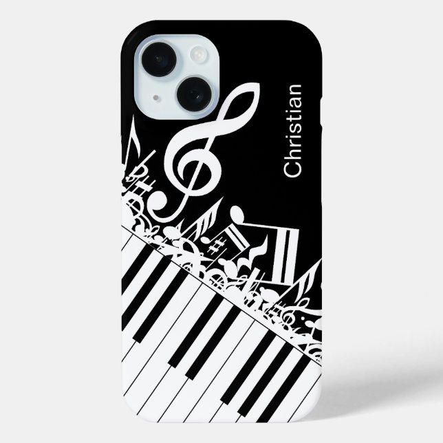 Personalized cool Musical Notes and Piano Keys Case-Mate iPhone Case (Back)
