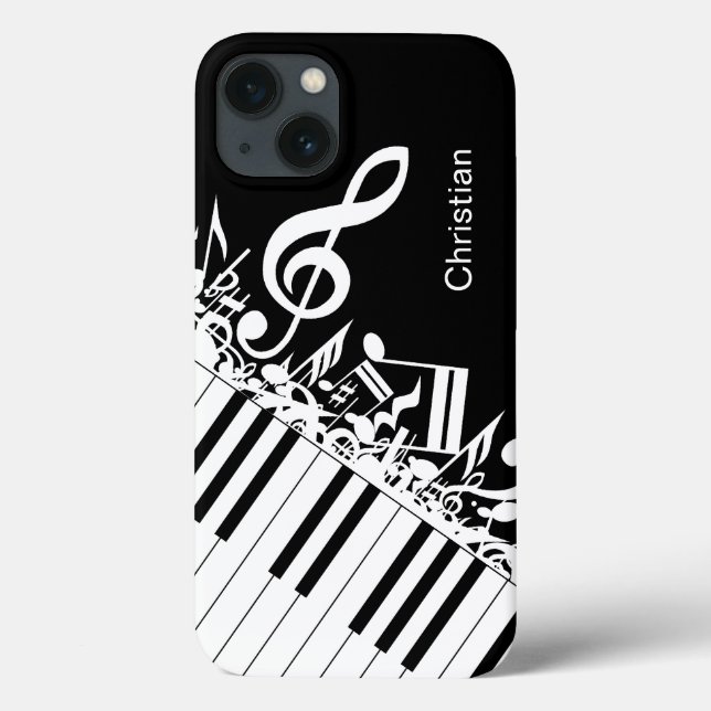Personalized cool Musical Notes and Piano Keys Case-Mate iPhone Case (Back)