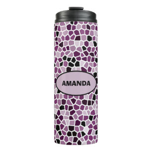 Personalized COOL Red Stained Glass Pattern Thermal Tumbler