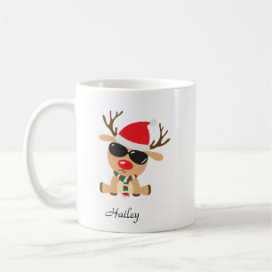 Personalized Cool Reindeer Mug