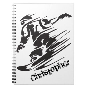 Personalized Cool Snowboarding Mountain Notebook