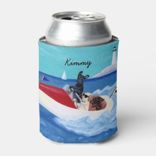 Personalized Cool Summer Labradors Painting Can Cooler