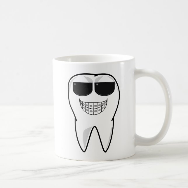 PERSONALIZED Cool Tooth with Braces Sunglasses Mug (Right)