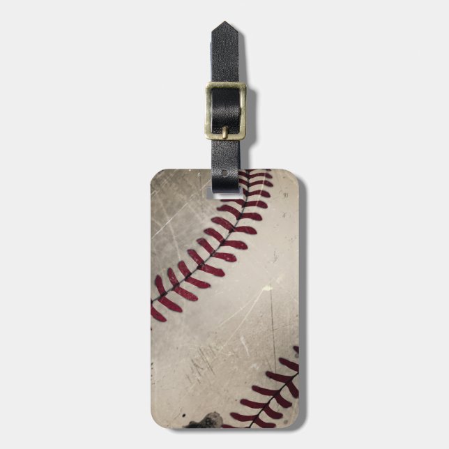 Personalized Cool Vintage Grunge Baseball Luggage Tag (Front Vertical)