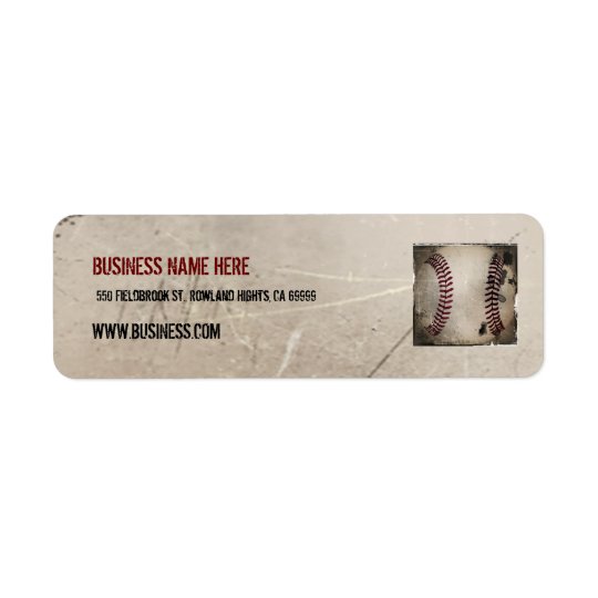 Personalized Cool Vintage Grunge Baseball Return Address Label