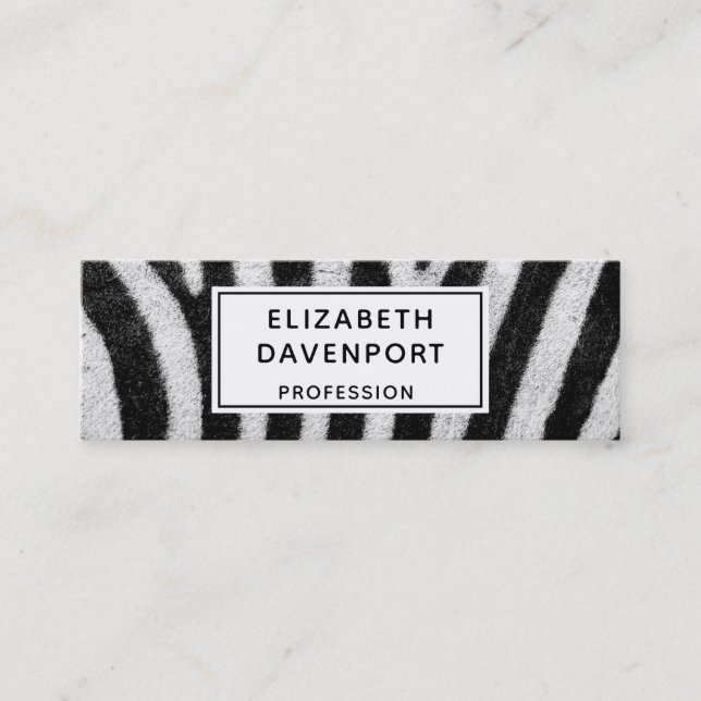 Personalized Cool Zebra Pattern Texture Mini Business Card (Front)