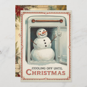 Personalized Cooling Off Funny Vintage  Holiday Card