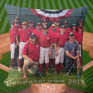 Personalized Cooperstown Baseball Team Photo Year Throw Pillow
