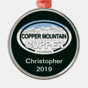 Personalized Copper Mountain Colorado Christmas Metal Ornament
