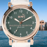 Personalized copule names minimal monogram watch<br><div class="desc">Personalized with his & her initials and date, this custom watch is a sweet anniversary gift to celebrate a milestone occasion for a couple. It makes a meaningful gift for a special day. Personalized Watch Wedding Gift for Groom, Watch For Groom, Anniversary Gift for Men, Groom Gift From Bride, Gift...</div>