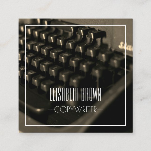 Personalized Copywriter Typewriter Business Card (Front)