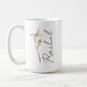 Personalized Coquette Birth Flower Mug, Custom Flo Coffee Mug