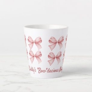 Personalized Coquette "Bow"dacious Pink Bow  Latte Mug