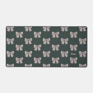Personalized Coquette Bow Desk Mat