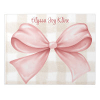 Personalized Coquette bow gingham background