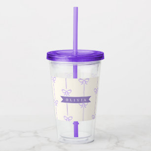Personalized Coquette Bow Name Girly Aesthetic Acrylic Tumbler