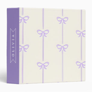 Personalized Coquette Bow Name Girly Aesthetic Binder