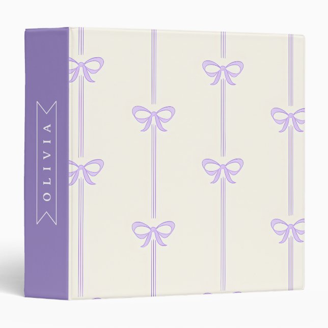 Personalized Coquette Bow Name Girly Aesthetic Binder (Front/Spine)