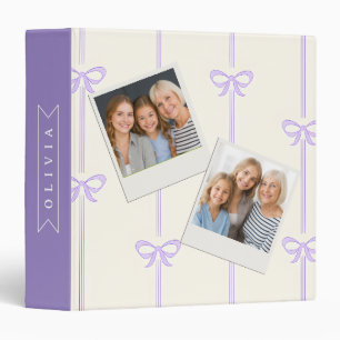 Personalized Coquette Bow Name Girly Aesthetic Binder