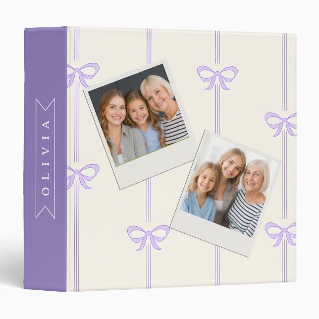 Personalized Coquette Bow Name Girly Aesthetic Binder (Front/Spine)