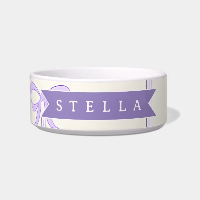 Personalized Coquette Bow Name Girly Aesthetic Bowl (Front)
