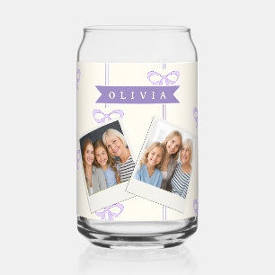 Personalized Coquette Bow Name Girly Aesthetic Can Glass