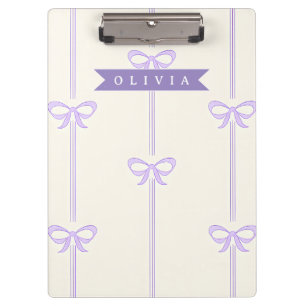 Personalized Coquette Bow Name Girly Aesthetic Clipboard
