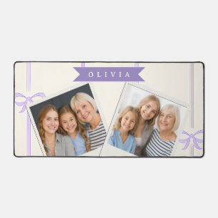 Personalized Coquette Bow Name Girly Aesthetic Desk Mat
