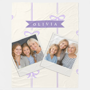 Personalized Coquette Bow Name Girly Aesthetic Fleece Blanket