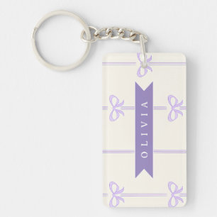 Personalized Coquette Bow Name Girly Aesthetic Keychain