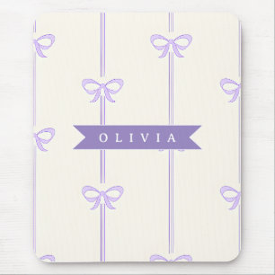 Personalized Coquette Bow Name Girly Aesthetic Mouse Pad