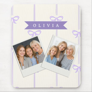 Personalized Coquette Bow Name Girly Aesthetic Mouse Pad