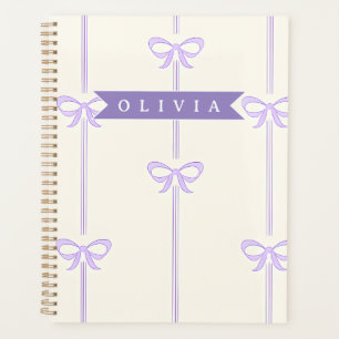 Personalized Coquette Bow Name Girly Aesthetic Planner