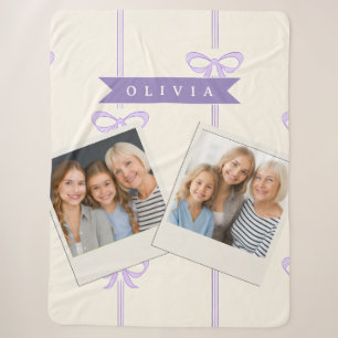 Personalized Coquette Bow Name Girly Aesthetic Sherpa Blanket