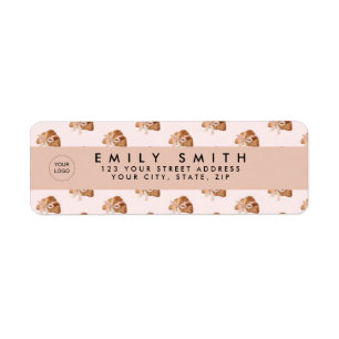 Personalized Coquette Croissant Pink Ribbon