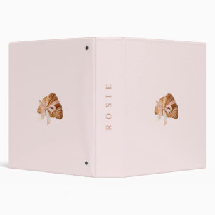 Personalized Coquette Croissant Pink Ribbon Binder