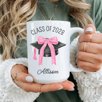 Personalized Coquette Graduation Mug Gift for Her