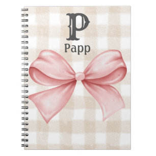 Personalized Coquette Pastel Pink and Beige Notebook