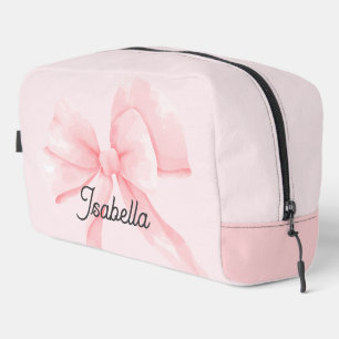 Personalized Coquette Pink Bow Girl Dopp Kit