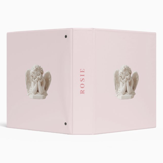 Personalized Coquette Sleeping Angel Sculpture Binder (Background)