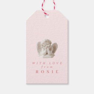 Personalized Coquette Sleeping Angel Sculpture Gift Tags