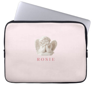 Personalized Coquette Sleeping Angel Sculpture Laptop Sleeve
