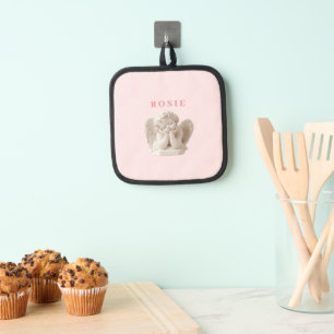 Personalized Coquette Sleeping Angel Sculpture Pot Holder
