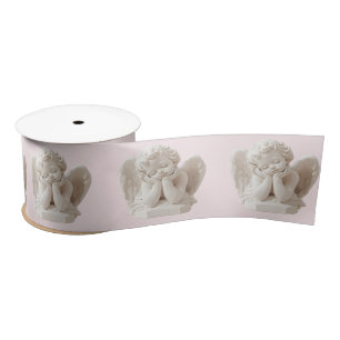 Personalized Coquette Sleeping Angel Sculpture Satin Ribbon