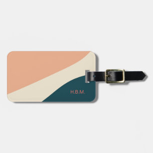 Personalized Coral and Teal colour block Luggage Tag