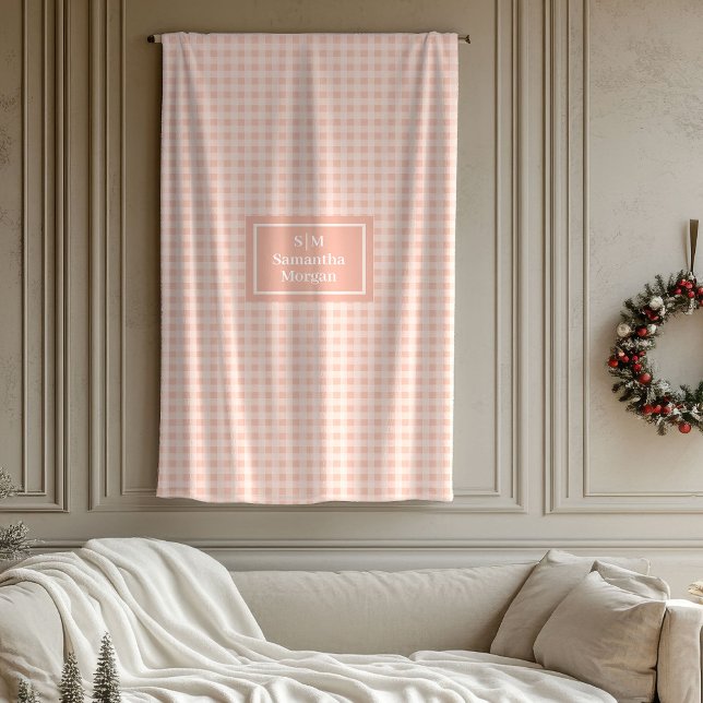 Personalized Coral Blanket Chic Gift for Her (Personalized Coral Grey Blanket Chic Gift for Her)