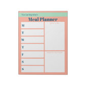 Personalized Coral Blue Meal Planner Grocery List Notepad (Rotated)