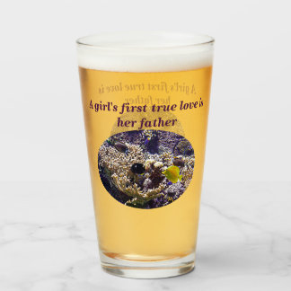Personalized Coral Marine Life Beer Glass for Dad